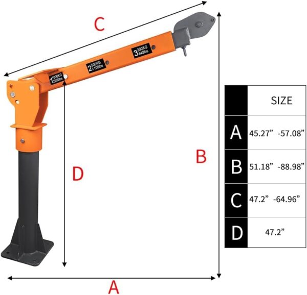 799e9952996e4d66bdc7a8a0405decfc 1100lb Folding Dismountable Household Hoist Truck Crane with Electric Hoist (110V) – 880lb Pulling Force, Jib Cranes for Factory, Warehouse, Construction