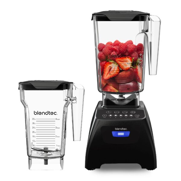 79bc42d1dbe9406f812219456d4d977e Blendtec Classic 575 Blender, 90 oz WildSide+, and 75 oz FourSide Blender Jar Bundle - Black