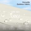 15ft Double Sided Patio Umbrella with Solar Lights, Outdoor Large Umbrellas with Crank Handle and 36 LED Lights, Rectangular Market Umbrella with Base Included for Deck Pool Shade