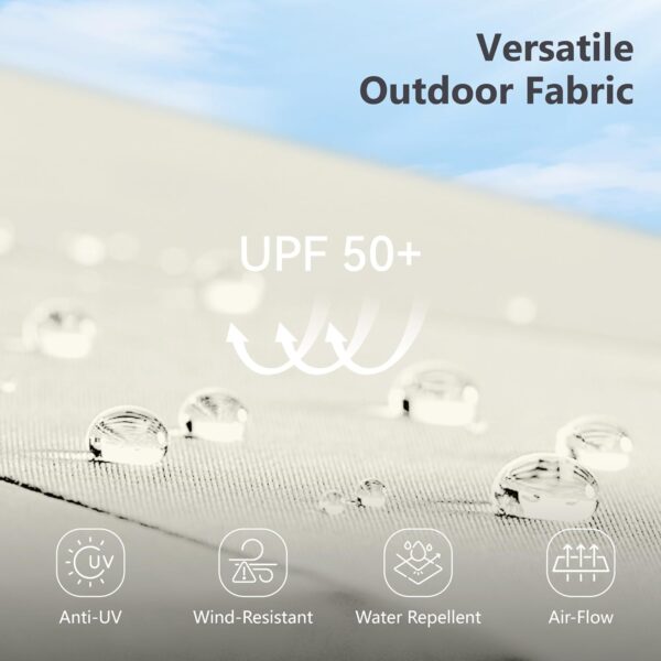 79c0c61aec294ee284edb7a32e1d6dc3 15ft Double Sided Patio Umbrella with Solar Lights, Outdoor Large Umbrellas with Crank Handle and 36 LED Lights, Rectangular Market Umbrella with Base Included for Deck Pool Shade