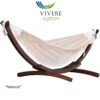 Vivere Double Cotton Hammock with Solid Pine Stand- Natural