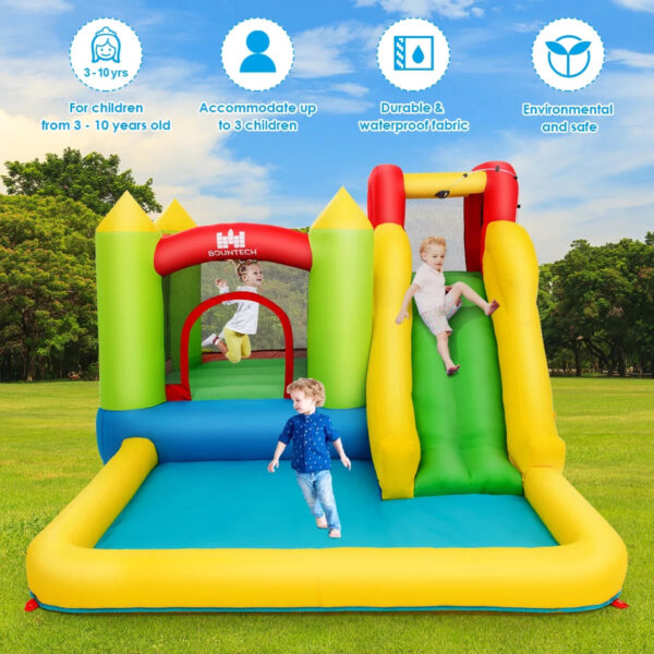 7b32c82b458242c0b1a6b9198ffdbf82 Costway Inflatable Bounce House Water Slide Jump Bouncer Climbing Wall Splash Pool Blower Excluded