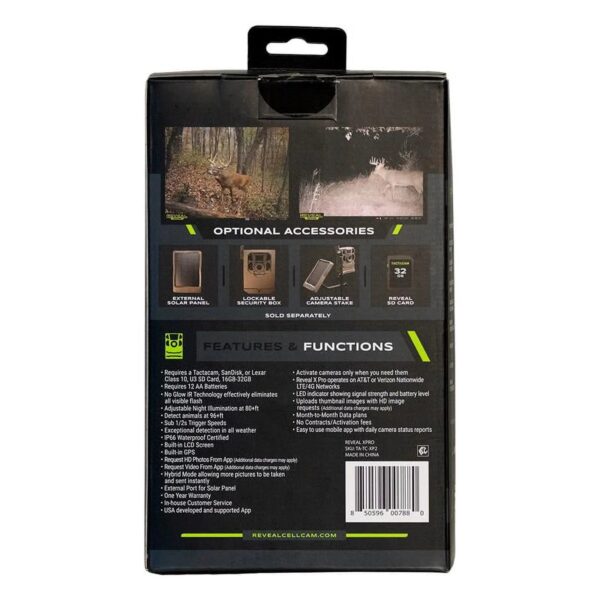 Tactacam Reveal x-Pro LTE Cellular Trail Camera - 16 Megapixels Video & Photo Hunting Trail Monitor