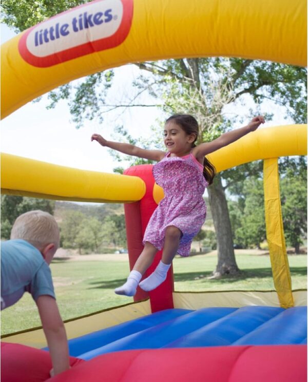 7c110ad51a364da2baf4d7d491e36c76 Little Tikes Jump 'n Slide Inflatable Bouncer Includes Heavy Duty Blower With GFCI, Stakes, Repair Patches, And Storage Bag, for Kids Ages 3-8 Years