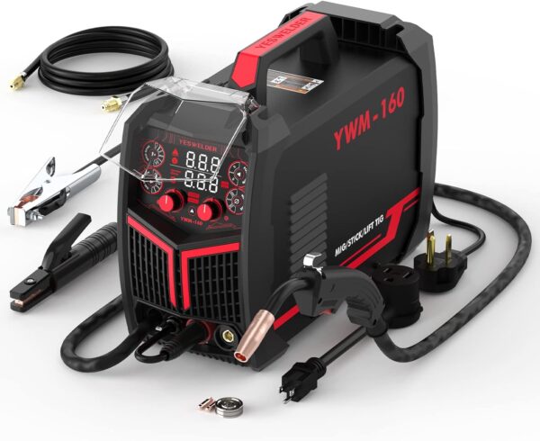 7c19778f80e74371ad2072a666daf0c4 135Amp MIG Welder,110V Flux Core Welder Flux MIG/Lift TIG/Stick 3-in-1 Large LED Digital Display Welding Machine IGBT Inverter Welder FLUX-135PRO