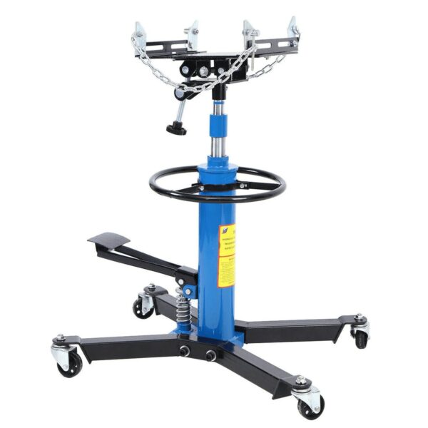 7c238e398e1f40dbb787d89289f19d24 1660 Pounds Hydraulic Car Transmission Jack Vertical Lift with 360° Swivel Wheel Pedal ,Blue,33"-70"(0.75Ton)
