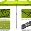 15ft Patio Umbrella with Solar Lights, Large Double Umbrella Outdoor, Rectangle 180''x106'' Umbrellas with 156 PCS LED Lights and Crank Handle for Backyard Deck Pool Shade in Black(1.9" Pole)