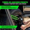 Car Tie Down Straps for Trailers with Flat Hooks (4-Pack) - 2 Inch x 8 Feet (10,000lb Break Strength) - Heavy Duty T-Handle Car Lasso Tire Straps for Trailer & UTV - Black