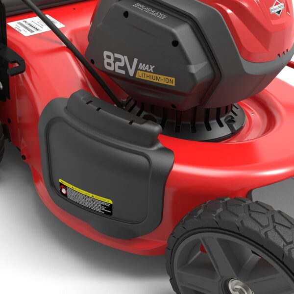 7c7c7690a29847c9adac2f9e3625521d 82V MAX 21′′ Electric Cordless Lawn Mower, Steel Deck, 3-in-1 Design, Red/Black