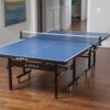 JOOLA Inside Professional MDF Indoor Ping Pong Table with Quick Clamp Table Tennis Net and Post Set - 10 Minute Easy Assembly - Tournament Quality - Foldable with Single Player Playback Mode
