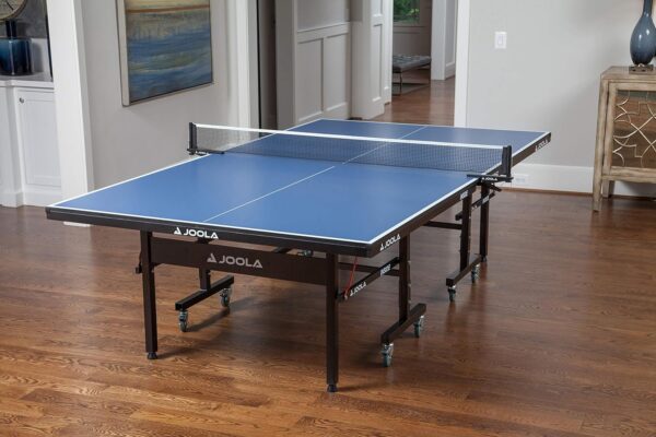 7cdfc65af003482fb3c02535c09170b1 JOOLA Inside Professional MDF Indoor Ping Pong Table with Quick Clamp Table Tennis Net and Post Set - 10 Minute Easy Assembly - Tournament Quality - Foldable with Single Player Playback Mode