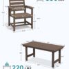 7-Piece Patio Table Set, Outdoor HDPE Dining Furniture with Umbrella Hole, All Weather Table and Chairs for Lawn, Garden, Poolside, Aruba