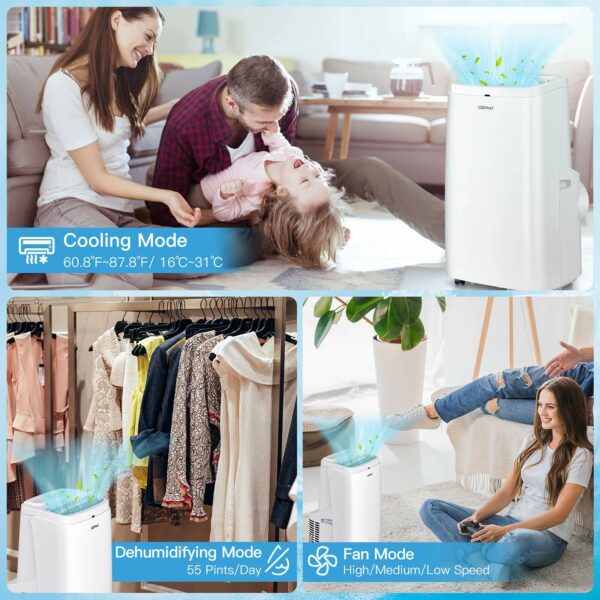 7d758c44c00b49ffac1ee121394cfe04 Costway 6350 BTU (9000BTU ASHRAE) Portable Air Conditioner 3-in-1 Air Cooler Fan Dehumidifier w/ Remote