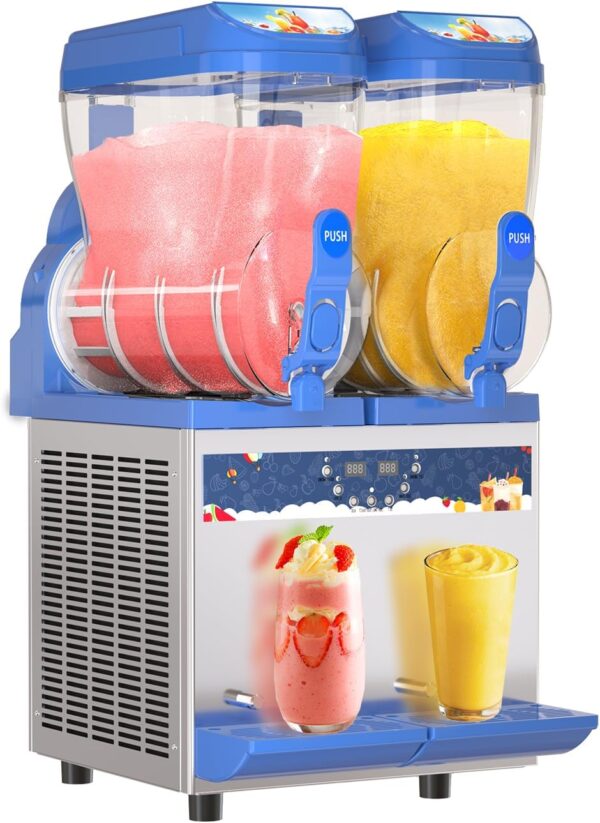 7e38278e472a4b6a8643ee20a0782fc0 Commercial Slushy Machine - 1000W 30L Tanks Slush Maker Machine 304 Stainless Steel Commercial Margarita Machines Efficient Cooling the Ideal Slushie Maker for Bars Cafes Restaurants