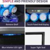 Beverage Refrigerator Cooler - 126 Can Mini Fridge with Glass Door for Soda Beer or Wine, Beverage Cooler for Home, Office, Bar with Adjustable Removable Shelves, Silver