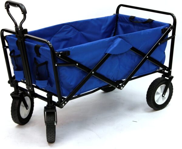 7f1f25e158484d63b94cd80ea9aed7f6 Outdoor Utility Wagon, Solid Blue & Coleman Cooler Four-Person Portable Camping Chair, Blue