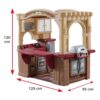 Step2 Grand Walk-in Kitchen Plastic Play Kitchen and Kid Grill, Brown