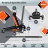 3 Ton Heavy Duty Hydraulic Floor Jack for Car (6600 lbs) With Single Piston Pump, Quick Lift, Lifting Range 5.5'' to 18.5''