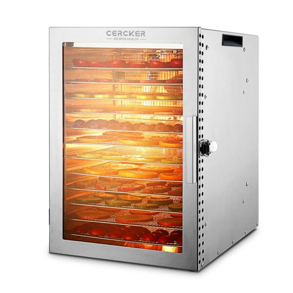 7f65979e9b3b41c8a6bedfc810daa548 Cercker Food-Dehydrator Machine with 12 Stainless Steel Trays