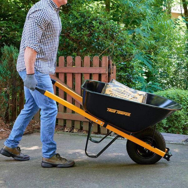7f7c311d5b834a5ea7ccfe3f12a1ab12 True Temper R6STFFEC 6 cu. ft. Barrow in a Box Steel Wheelbarrow with Never Flat Tire and Steel Handles