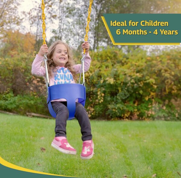 8004bcb9ac014269aefa48c768df2b32 Eastern Jungle Gym Heavy-Duty High Back Full Bucket Toddler Swing Seat | Coated Swing Chains Fully Assembled | Green Swing Set Accessory