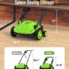 SWIPESMITH 13-Inch 12 Amp Electric Dethatcher Scarifier with Foldable Handle, 2-in-1 Lawn Dethatcher