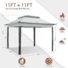 EAGLE PEAK Gazebo 121 11'x 11' Straight Leg Pop-Up Canopy(Gray)