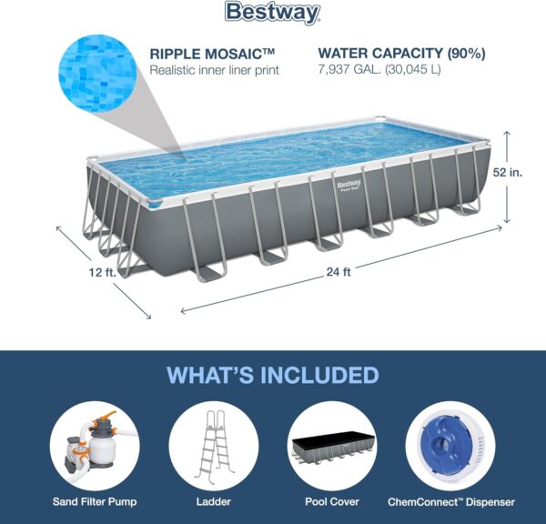 8041116e747348f3a5dc2c38b8e9b223 Bestway Oval Above Ground Pool Set (10' x 6'7" x 33")| Includes Filter Pump & ChemConnect Dispenser