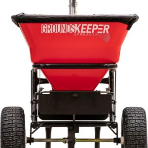 Buyers Products 3039632R Grounds Keeper Commercial Walk Behind Push Spreader, 100lb Capacity, For Salt, Ice & Snow Melt, Included Grate & Cover With Enclosed Gearbox for Protection