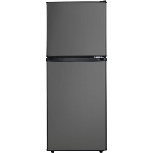 Danby DCR047A1BBSL 4.7 Cubic Feet Dual Door Compact Refrigerator, Black Steel