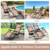 Resenkos Outdoor Folding Zero Gravity Reclining Lounge Chair with Utility Tray-Beige, Zero Gravity Lawn Lounge Chairs with Cup Holder, Reclining Folding Outdoor Chairs for Deck, Beach, Yard