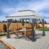 EAGLE PEAK Gazebo 121 11'x 11' Straight Leg Pop-Up Canopy(Gray)