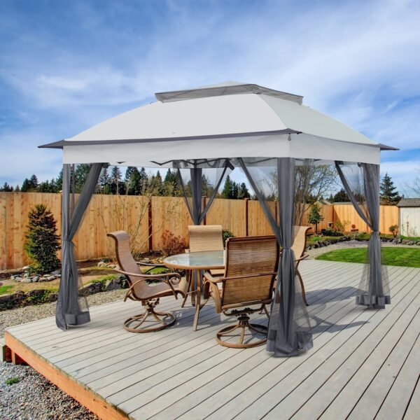 EAGLE PEAK Gazebo 121 11'x 11' Straight Leg Pop-Up Canopy(Gray)