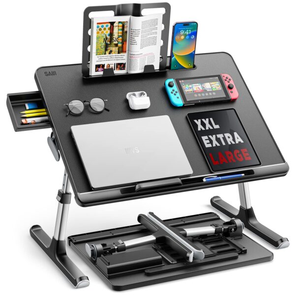 833509454e7c4eeeb7c9acf806575fd3 SAIJI X-Large Adjustable Laptop Table with Storage Drawer