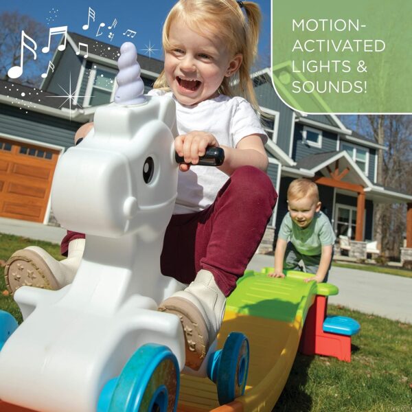 834fa95b5ab24c8a96f5292f15f8a2a6 Unicorn Up & Down Roller Coaster Toy for Kids, Ride On Push Car, Indoor/Outdoor Playset, Toddler Ages 2 - 5 years old, Compact Storage, Max Weight 50 lb., Multicolor