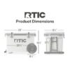 RTIC 52 QT Ultra-Light Wheeled Hard-Sided Ice Chest Cooler, White and Grey, Fits 78 Cans