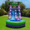 16' Purple Tropical Lightweight Premium Commercial Grade Water Slide Inflatable with Attached Pool for Kids and Adults (with Blower), Wet Dry Use, Summer Fun