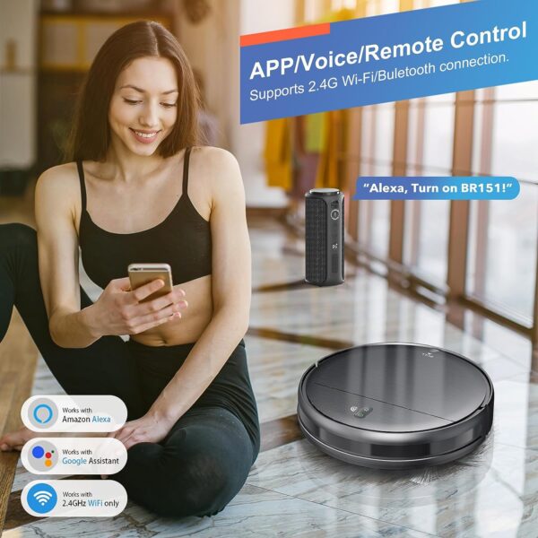 83cc669ed5d44895bc32ca7abb636808 Robot vacuum and mop combo, robot vacuum with schedule, 2-in-1 robot vacuum with water tank and dustbin, self-charging, slim, perfect for hard floors, pet hair, carpets