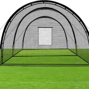 Baseball Batting Cage Net Batting Cages for Backyard Portable Baseball and Softball Batting Cages with Pitching Machine Hole and Detachable Door for Backyard Outdoor Hitting Practice
