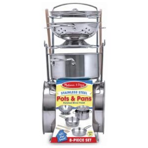 Melissa & Doug 4265 Kids' Cookware Play Set, Stainless Steel - Quantity 6