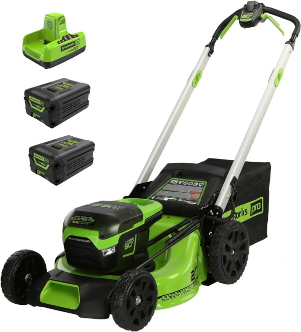8480b2909d3247f3a0a730836306715d 60V 21” Cordless (Self-Propelled) Lawn Mower , 2 x 4.0Ah Batteries and Dual Port Rapid Charger