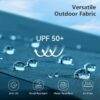 15ft Double Sided Patio Umbrella with Solar Lights, Outdoor Large Umbrellas with Crank Handle and 36 LED Lights, Rectangular Market Umbrella with Base Included for Deck Pool Shade