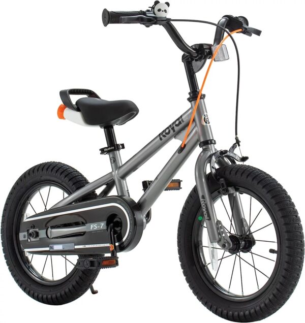 84cfe6d40ee64ca6ad07e4f4345d39d1 Royalbaby Freestyle 7 Kids Bike Toddlers 14 Inch Wheel Dual Handbrakes Bicycle Beginners Boys Girls Ages 3-5 Years, Kickstand and Water Bottle Included, Gray