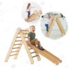 Toddler Indoor Play Equipment 2in1: Foldable Triangle Ladder and Slide/Climbing Board - Montessori Playground for Kids and Babies