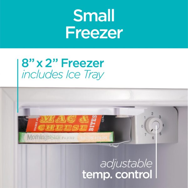 BLACK+DECKER BCRK17W Compact Refrigerator Energy Star Single Door Mini Fridge with Freezer, 1.7 cu. ft., White