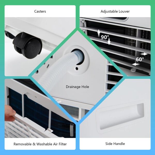 85b51b0dba3146858d7c9672a3691235 Costway 6000 BTU (10000 BTU ASHRAE) Portable Air Conditioner w/ Remote Control 3-in-1 Air Cooler w/ Drying White