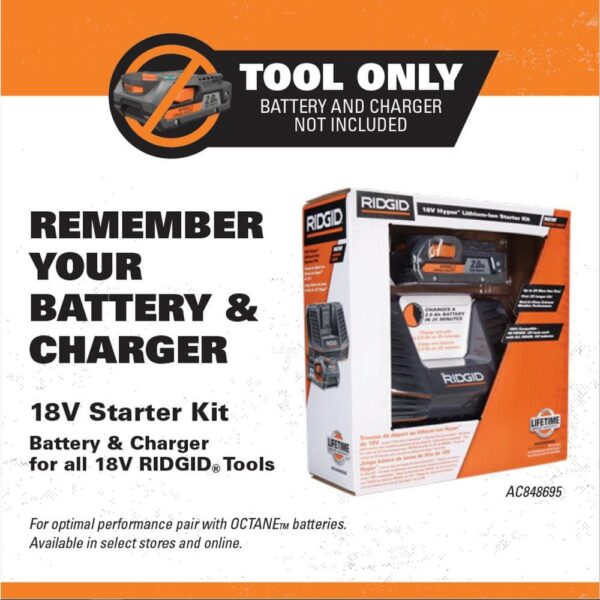 18V OCTANE Brushless Cordless 3-1/4 in. Planer Kit with Dust Bag, Dust Port, Edge Guide, 2.0 Ah Battery, and Charger R8481KSBN