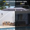 15ft Patio Umbrella with Solar Lights, Large Double Umbrella Outdoor, Rectangle 180''x106'' Umbrellas with 156 PCS LED Lights and Crank Handle for Backyard Deck Pool Shade in Black(1.9" Pole)