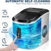 Nugget Ice Maker Countertop with Handle, Ready in 6 Mins, 34lbs Per Day, Removable Top Cover, Auto-Cleaning, Portable Sonic Ice Maker with Basket and Scoop, for Home/Party/RV/Camping (Black)