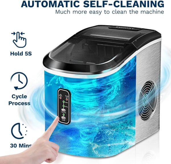 863022028bca41f5b301dbba0d46818f Nugget Ice Maker Countertop with Handle, Ready in 6 Mins, 34lbs Per Day, Removable Top Cover, Auto-Cleaning, Portable Sonic Ice Maker with Basket and Scoop, for Home/Party/RV/Camping (Black)
